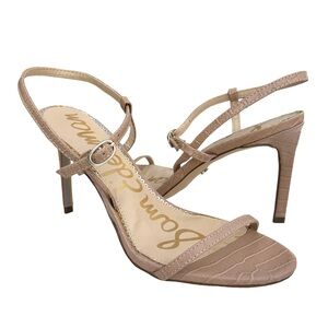 NEW Sam Edelman Dara Maple Sugar Crocodile Sandal Pattern Vegan Leather Women’s